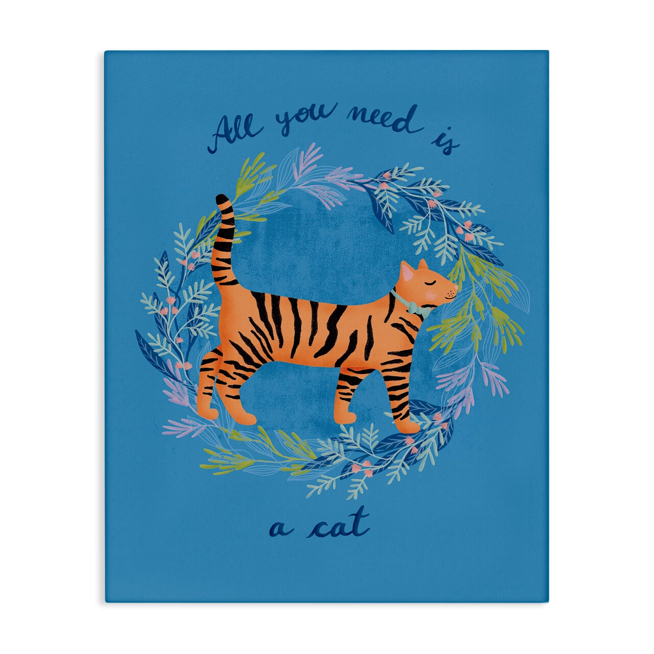 Stupell Industries Orange Cat on Wreath Canvas Wall Art Design by Metka Hiti
